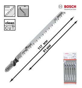 Pílový list do priamočiarych píl Bosch T301CD Clean for Wood