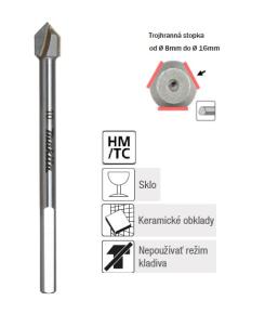 Vrták do skla 10x96mm Makita trojhranná stopka