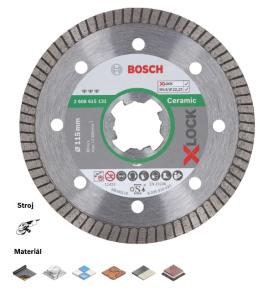 Diamantový rezací kotúč X-LOCK Bosch Best for Ceramic Extra Clean Turbo 