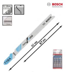 Pílový list do priamočiarych píl Bosch T 118 A Basic for Metal