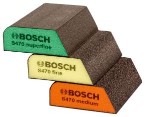 Súprava brúsnych hubiek Bosch S470, 3-dielna